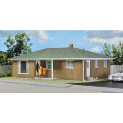 Walthers Cornerstone 933-3777 - Ranch Tract House Kit - HO Scale