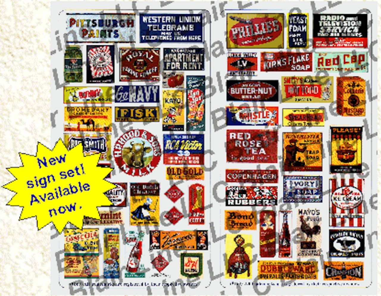 Blair Line 060 - Porcelain Advertising Signs - N Scale 3 Blair Line 060 - Porcelain Advertising Signs - N Scale