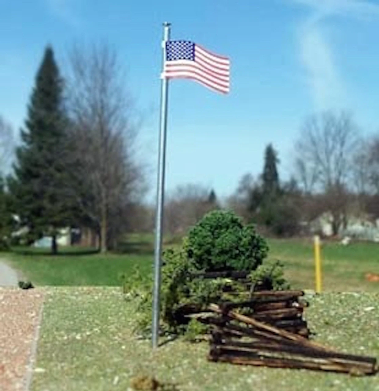 Osborn Models 3094 - U.S. Flag & Pole 3pk - N Scale 3 Osborn Models 3094 - U.S. Flag & Pole 3pk - N Scale