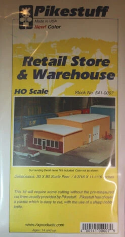 Pikestuff 541-0007 - Retail Store & Warehouse - HO Scale Kit
