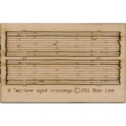Blair Line 020 - Wood Grade Crossing - Kit -- Laser-Cut Wood Kit - Rough-Cut Two Lane Pkg(2) 1-13/16" Long - N Scale Kit