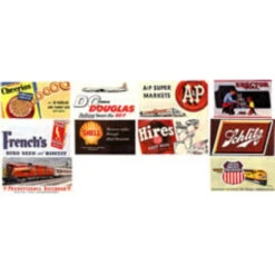 JL Innovative 227 - 10 Consumer Billboard Signs 40-60's - N Scale Kit