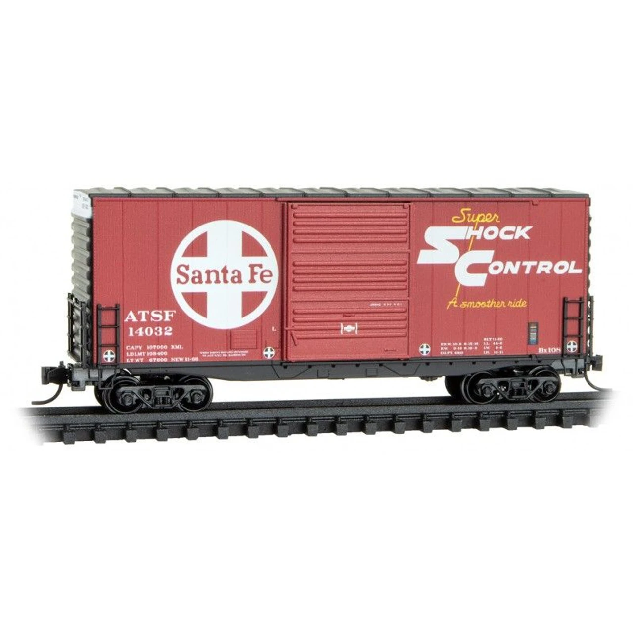 Micro-Trains Line 10100051 - 50' Hy-Cube Box Car, Single Door Atchison, Topeka And Santa Fe (ATSF) 14032 - N Scale 2 Micro-Trains Line 10100051 - 50' Hy-Cube Box Car, Single Door Atchison, Topeka And Santa Fe (ATSF) 14032 - N Scale