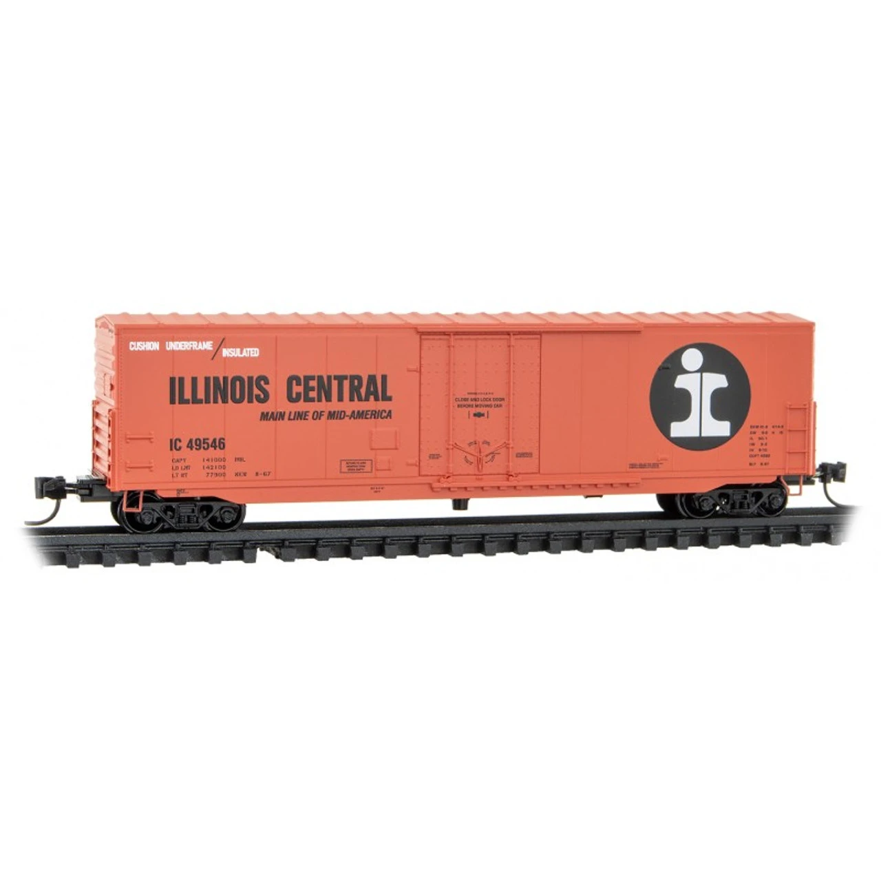 Micro-Trains Line 18100330 - 50' Standard Box Car Illinois Central (IC) 49546 - N Scale 3 Micro-Trains Line 18100330 - 50' Standard Box Car Illinois Central (IC) 49546 - N Scale