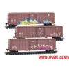 Micro-Trains Line 98305048 - Burlington Northern Santa Fe 50' Plug Door Box Car 3-pack (Weathered, Jewel Cases) BNSF 714028, 714235, 714243 - N Scale 1 Micro-Trains Line 98305048 - Burlington Northern Santa Fe 50' Plug Door Box Car 3-pack (Weathered, Jewel Cases) BNSF 714028, 714235, 714243 - N Scale -Atlarns Store mtl98305048 45256.1682090817