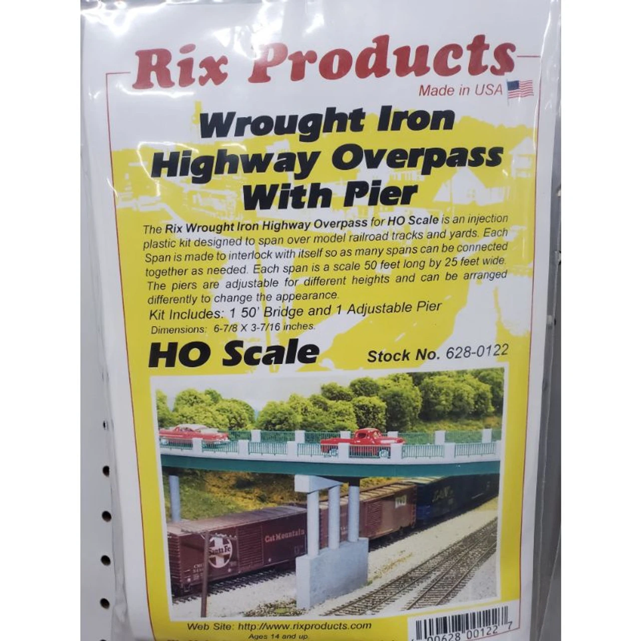 Rix Products 122 - Wrought Iron 50 Foot Highway Overpass With Pier - HO Scale Kit 3 Rix Products 122 - Wrought Iron 50 Foot Highway Overpass With Pier - HO Scale Kit